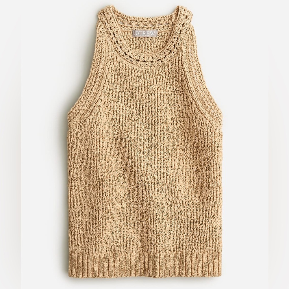 NWT J Crew High-neck textured pointelle sweater-tank SMALL
